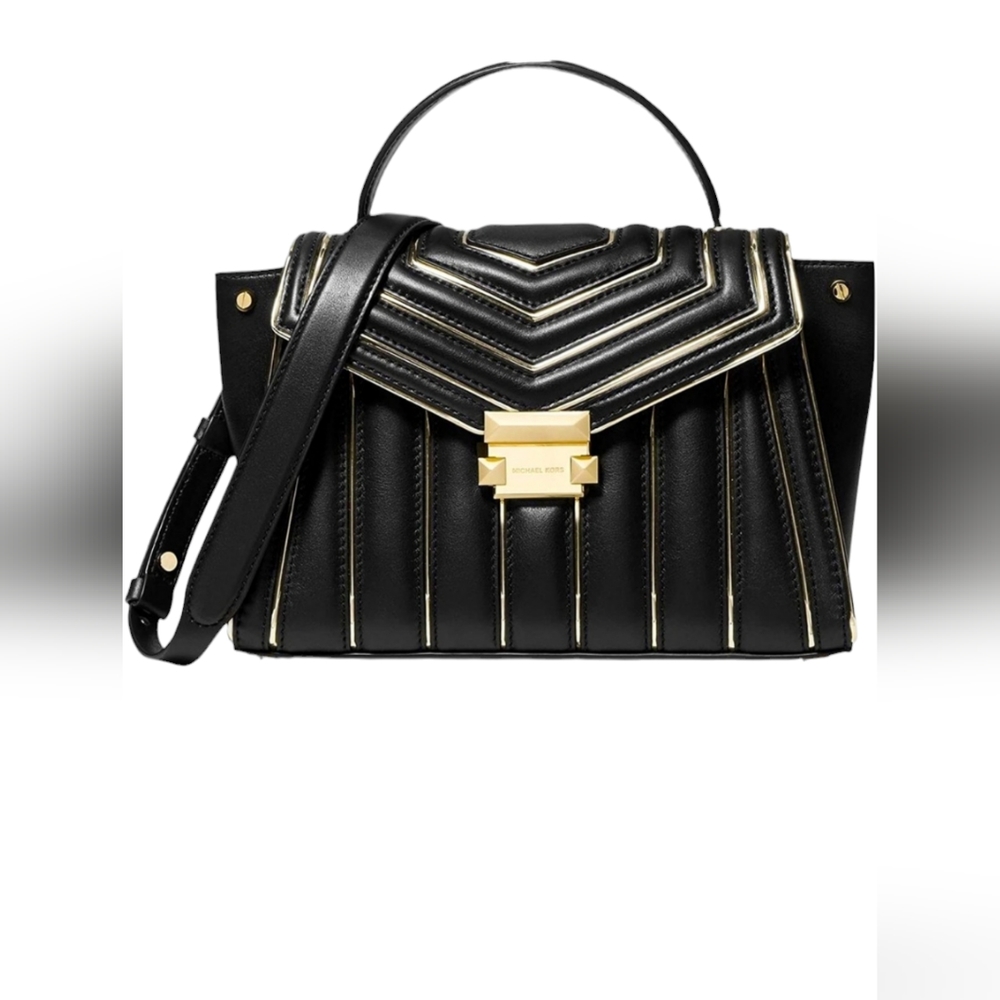 Michael Kors Whitney Large Quilted Leather with Gold Lining Shoulder Bag